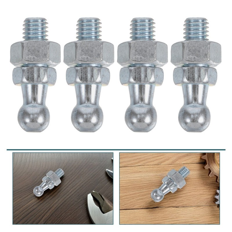 4Pcs Gas Spring Mounting Hardware Ball Stud for Car Silver Galvanized Metal gallery