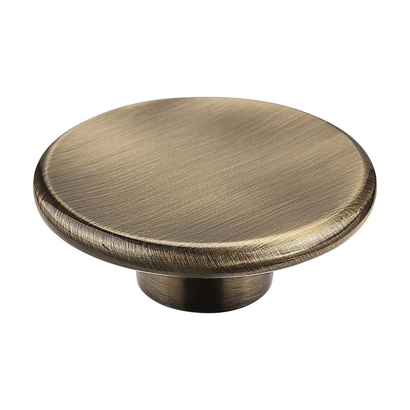 Rok Zen Flat Circle Rustic Brass Kitchen Cabinet Knob 2-1/4″ K806857RB