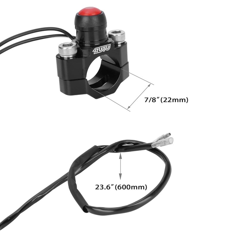 CNC Universal Motorcycle Engine Stop Start Kill Switch Button with Mounting Back gallery