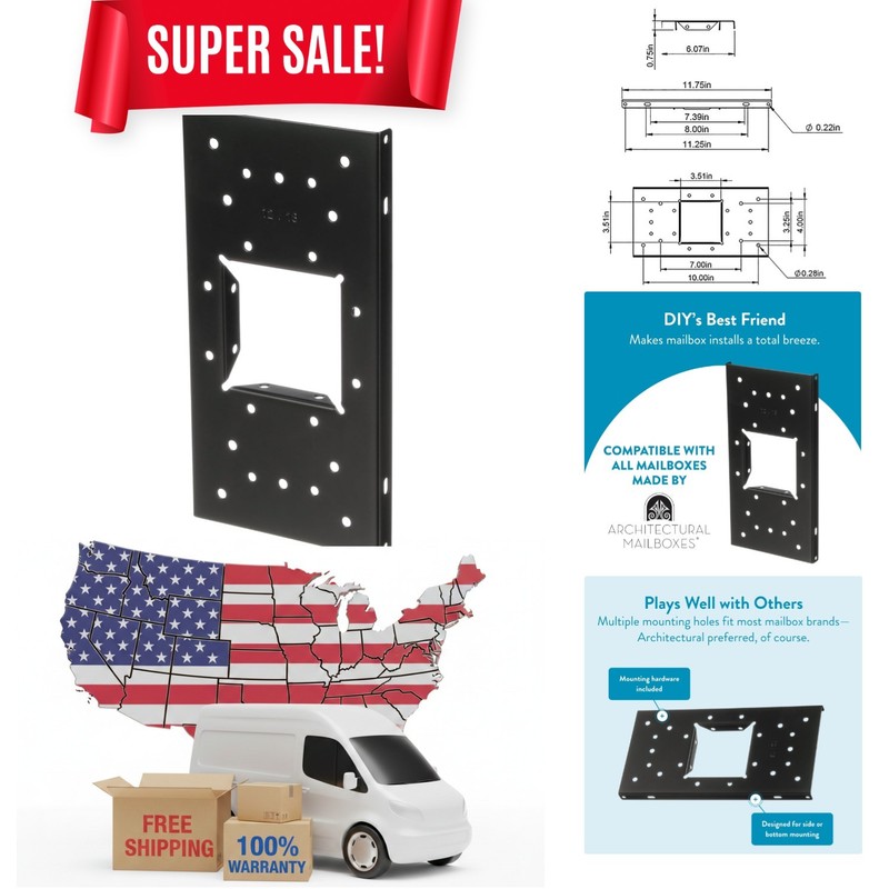 Durable Galvanized Steel Mailbox Mounting Board – Weather-Resistant & Versatile