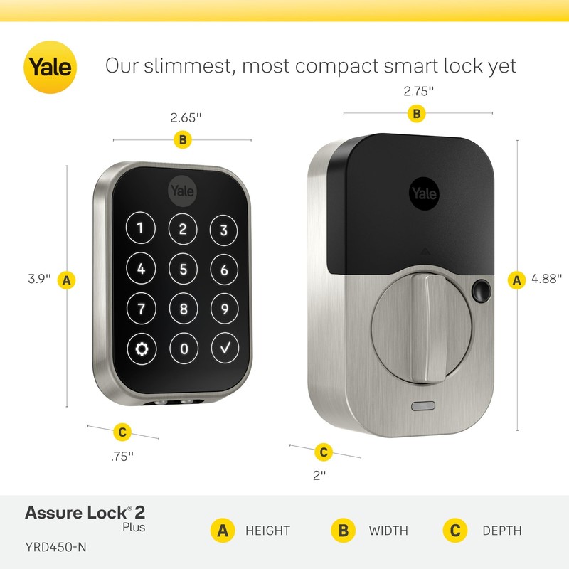 Yale Assure Lock 2 Plus Apple Home Keys (Tap to Open) Deadbolt Black Suede Smart gallery