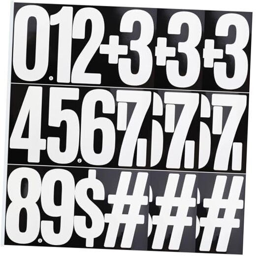 6 Inch Large Number Stickers 0-9 Numbers, 9 Sheets Self Adhesive and White