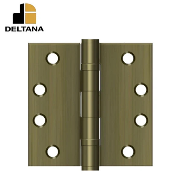 Deltana – 4″ x 4″ Square Hinge – Heavy Duty – Ball Bearing – Antique Brass