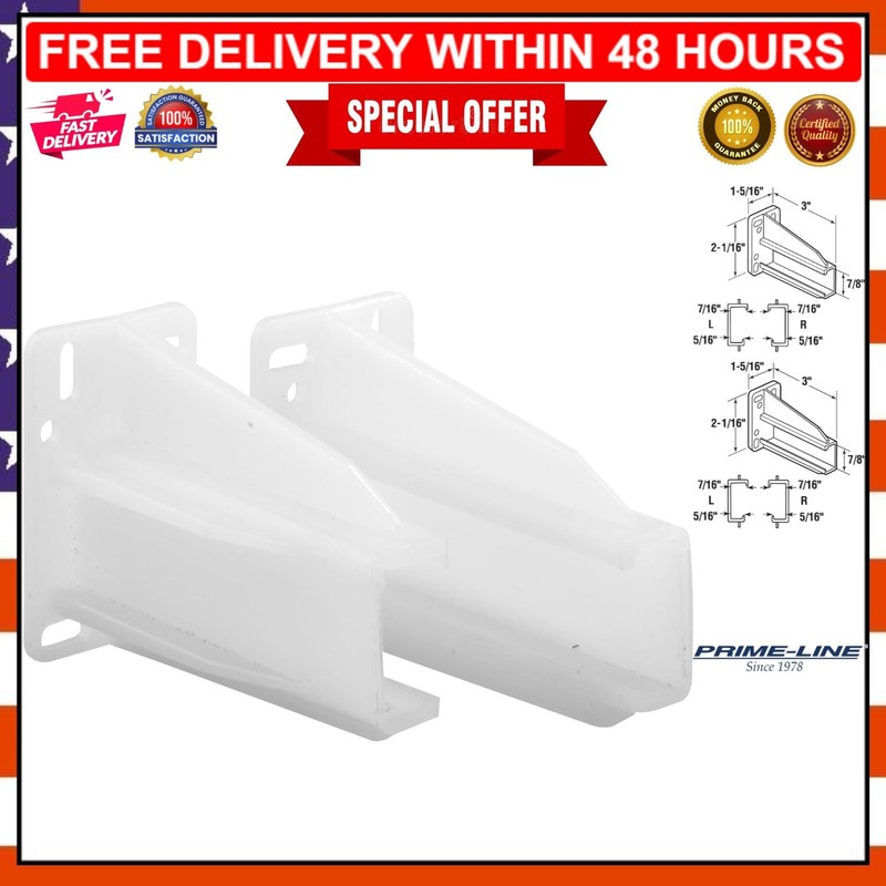 Pair of R 7227 Rear Drawer Track Plates – Durable White Plastic, Easy Setup