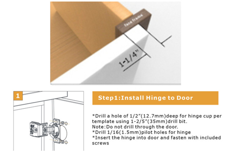 1-1/4 Inch Overlay Hinges for Face Frame Cabinet, 2D Adjustment gallery