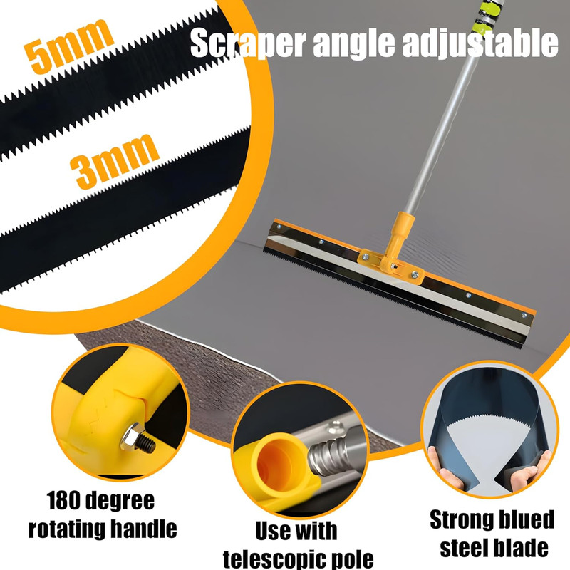 Self-Leveling Cement Tool Kit - Rake, Spike Shoes & Telescopic Pole Included gallery