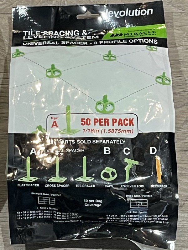Miracle Sealants Levolution Tile Spacing & Leveling System 1/16in 100 pack gallery
