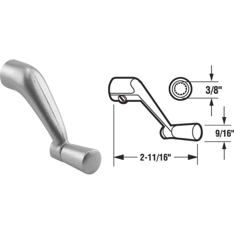 (6 Pack) Aluminum Spline Casement Window Crank Handle
