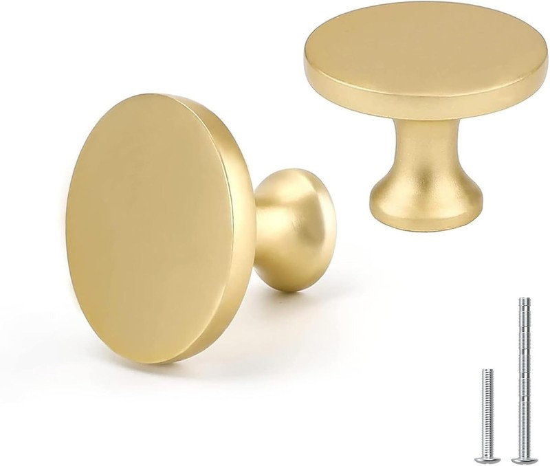 Gold-plated vanity knobs, matte gold cabinet knobs