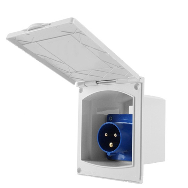 Waterproof External Socket for RV Campers Trailers 16A IP44 Plastic Material gallery