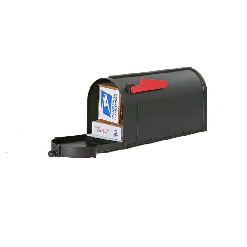 Postal Pro Post Mount Black Plastic Large Mailbox gallery