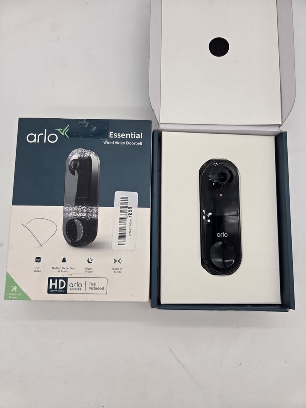 Arlo Essential Video Doorbell Wired Black AVD1001B-100NAS untested