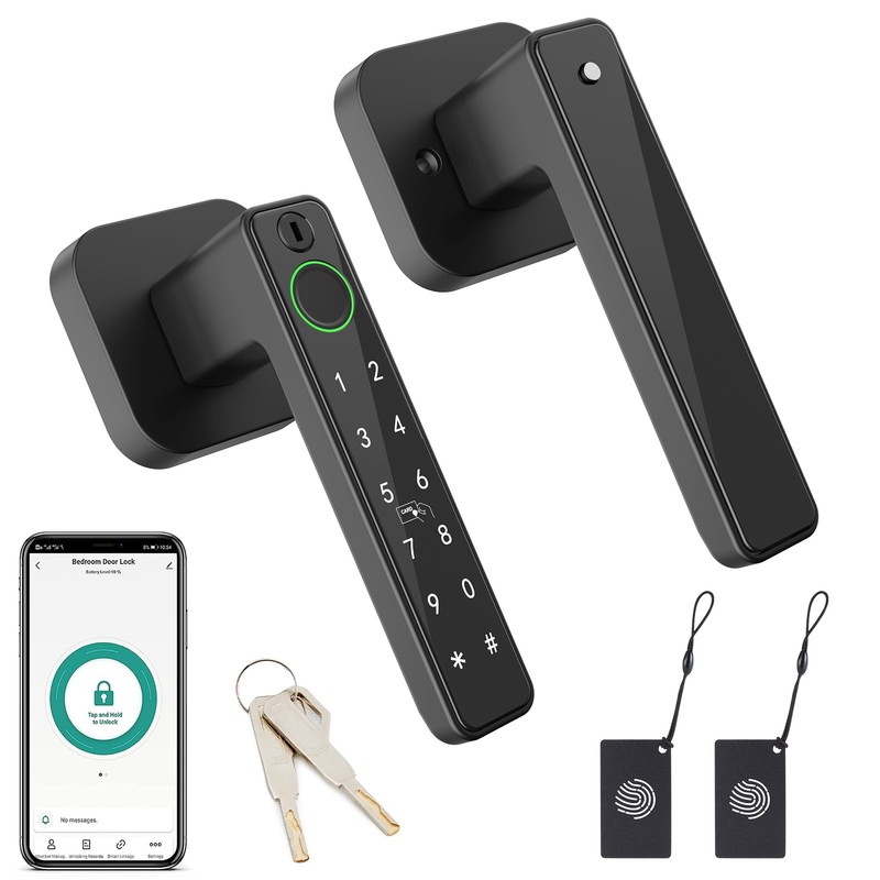 Smart Fingerprint Door Lock with IC Card Keyless Biometric Keypad Code Door Knob