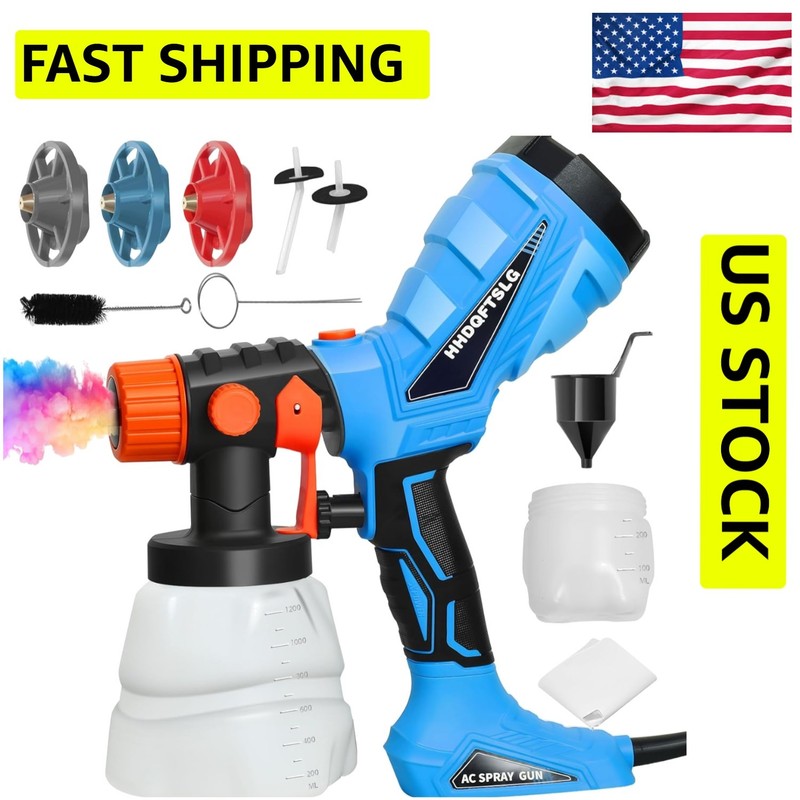 DIY-Friendly 600W Electric Paint Sprayer – 4 Copper Nozzles for Smooth Finish