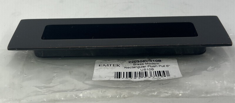 Emtek 6" Rectangular Flush Pull Brass Oil Rubbed Bronze Finish 220306US10B gallery