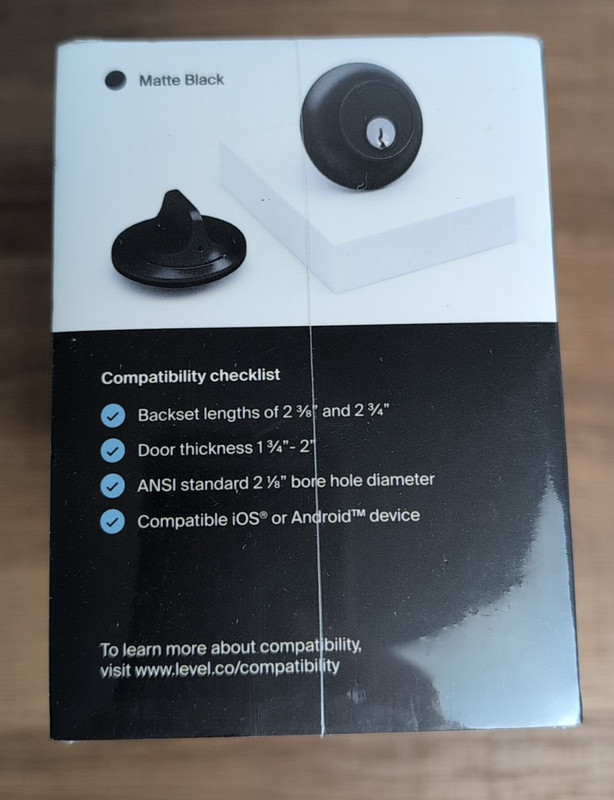 Level Lock Smart Lock Touch Edition Smart Deadbolt Keyless Entry, Black – SEALED