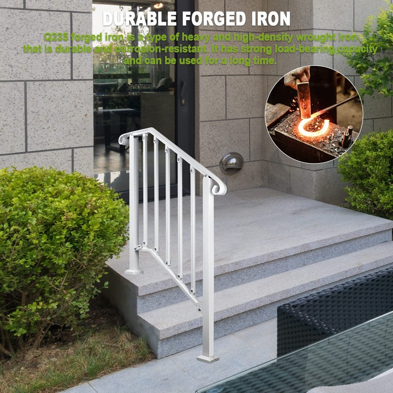 Adjustable Handrails for Outdoor Steps Picket #2 for 2 or 3 Mattle Wrought Iron gallery