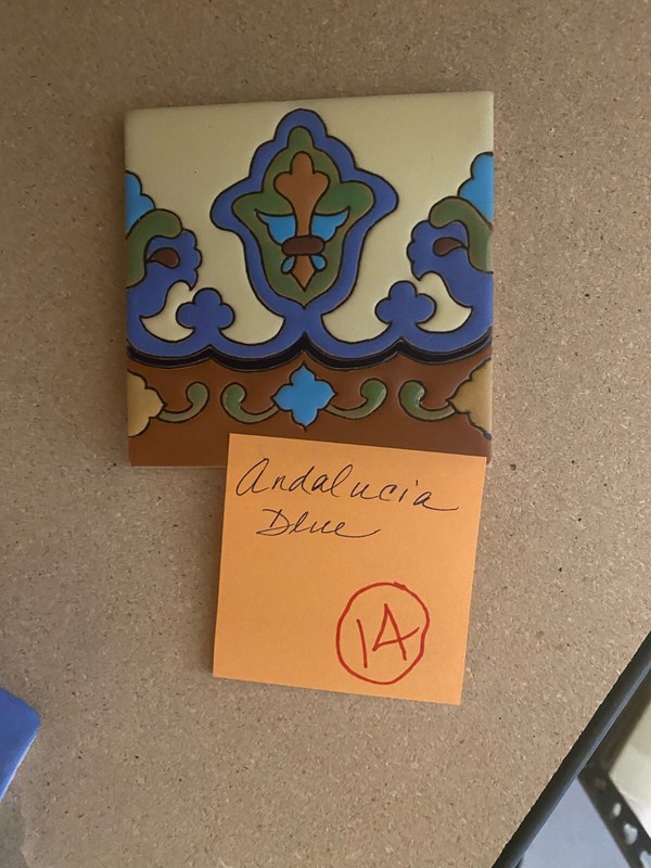 Hand Painted Raised Relief Border Tile - Andalucia Blue gallery
