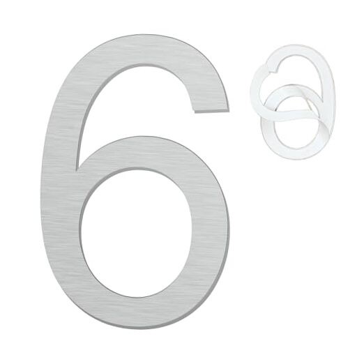 Self Adhesive House Numbers – 6 Inch Stainless Steel Door 152mm Silver 6/9