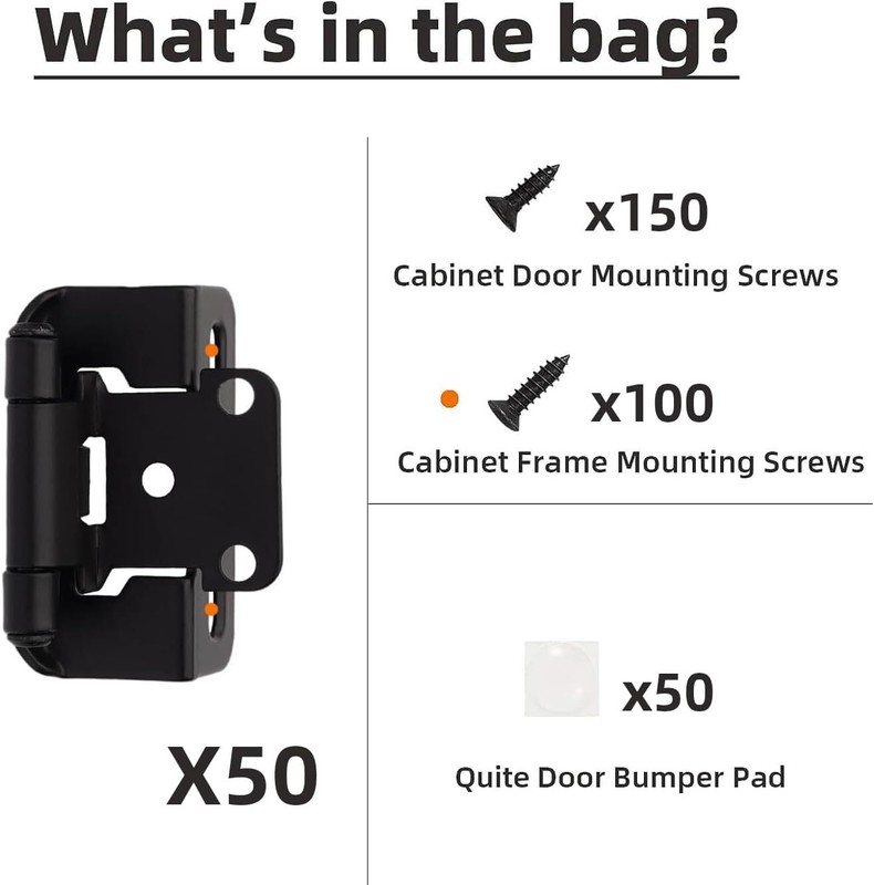 Overmolded wrap-around cabinet hinges – Closed matte cabinet hinges for cabinets