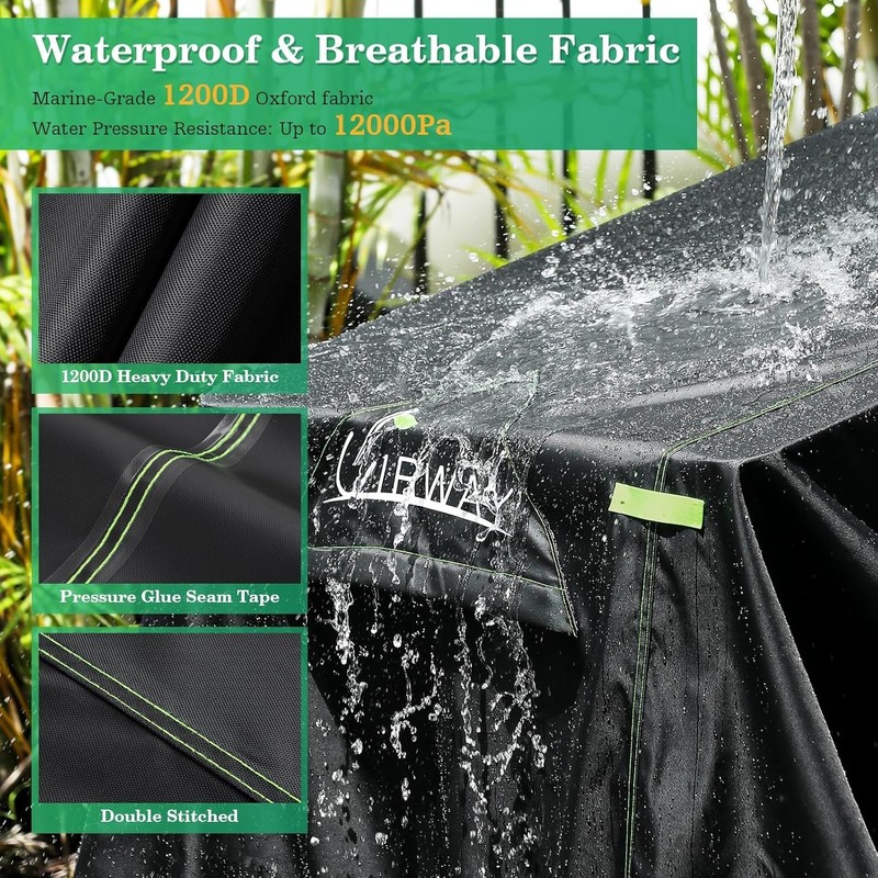 1200D Heavy Duty Waterproof V-Hull Boat Cover, 22-24Ft Trailerable with Night Sa gallery