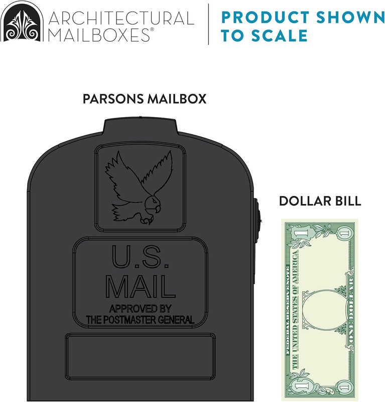 Parsons™ Rust-Proof Plastic Post Mounted Mail Box for Outside, Black, Medium Cur gallery
