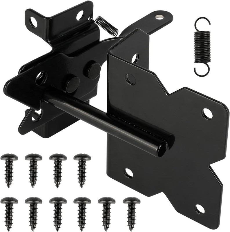 5-1/2″ Mini Self-Locking Gate Latch for Wooden Fence,(Door Gap ≥ 0.7in)Stainless
