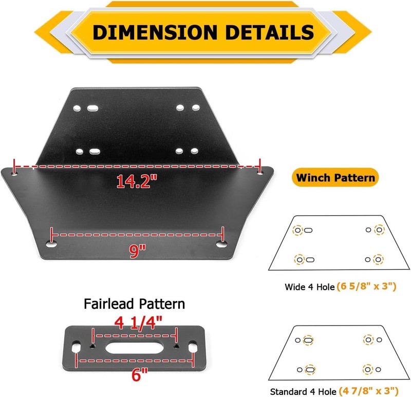 Winch Mount Bracket Plate Compatible with Polaris Ranger 1000 900 570 XP Crew 20 gallery