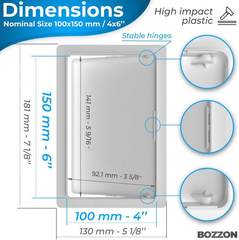 Access Panel for Drywall - 4 X 6 Inch - Wall Hole Cover - Access Door - Plumbing gallery