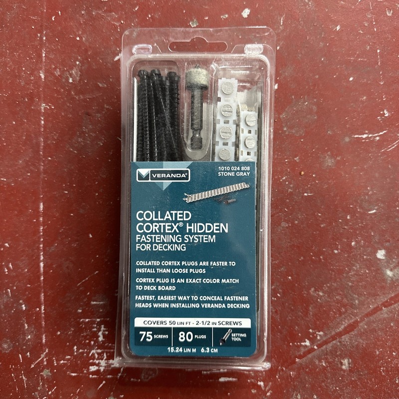 Collated Cortex Hidden Fastening System for Veranda Decking 2-1/2 In. Stone Gray