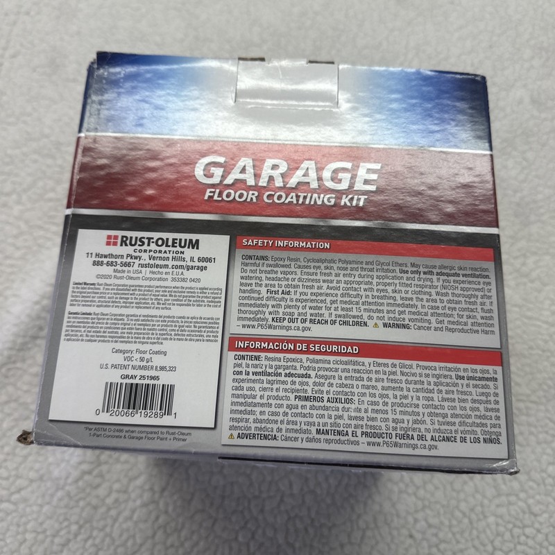 Rust-Oleum ExporyShield Garage Floor Coating Kit 2 Part Epoxy 200-250 Sq Ft Gray gallery