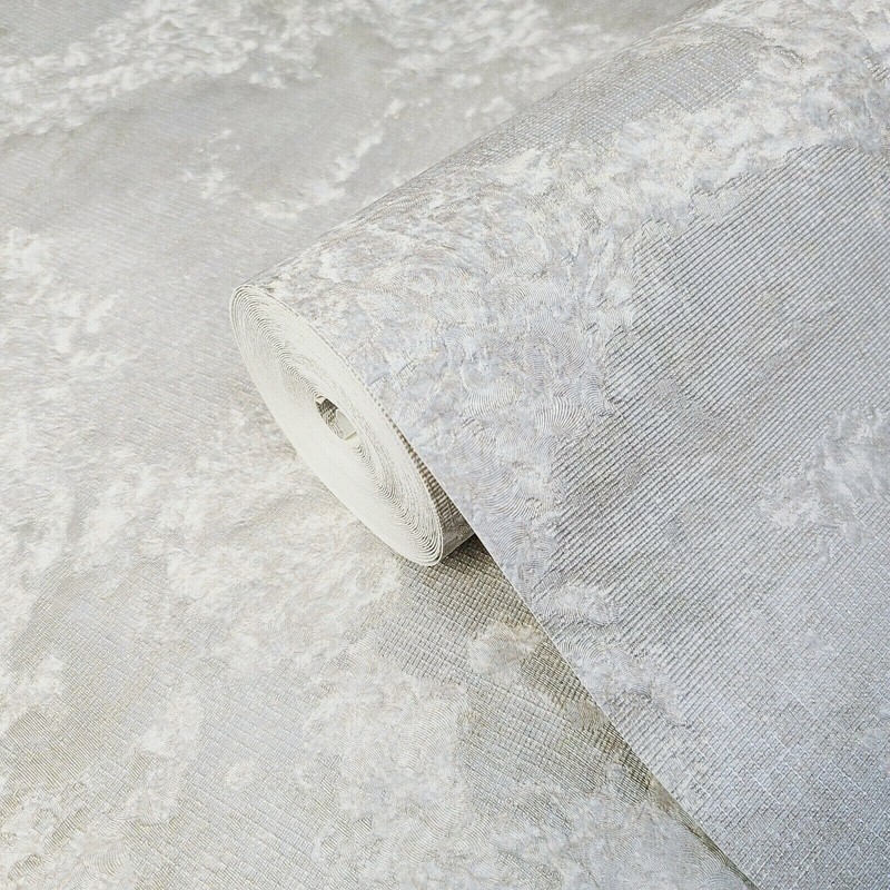 Distressed grayish taupe gold glitter faux fabric plaster textured Wallpaper 3D