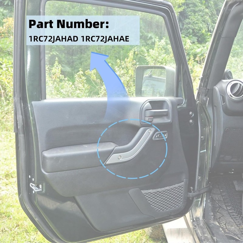 2Pcs Interior Door Grab Handle Inserts Cover Trim Replacement for Jeep 2011-2018 gallery