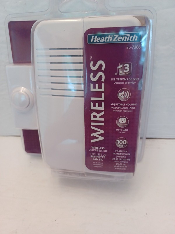 Heath Zenith Wireless Plug In Doorbell 100ft Range 3 Melodies Adjustable NEW
