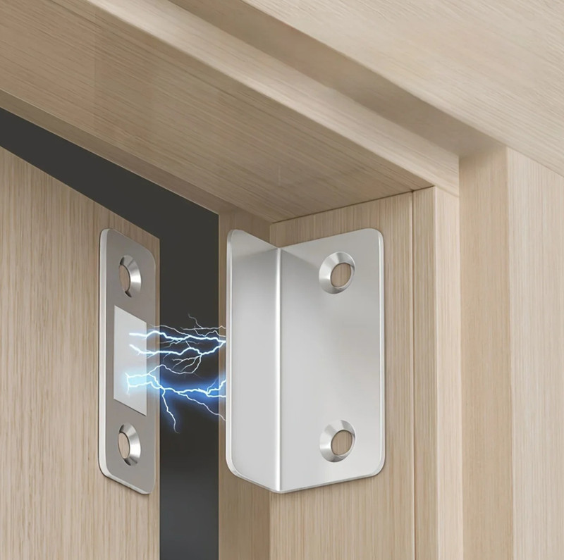 2pcs Magnetic Door Catch Latch Invisible Drill-Free Strong Adhesion for Doors