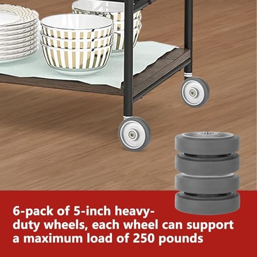 5" Shopping Cart Wheels Replacement Kit 6 Pack Polyurethane Casters Double gallery