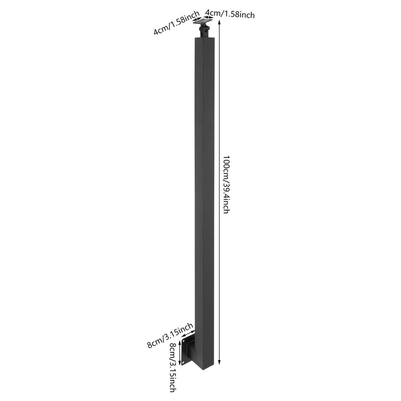 2 Pack Cable Railing Post 39.37in Height Side Mount Metal Stair Railing Posts gallery
