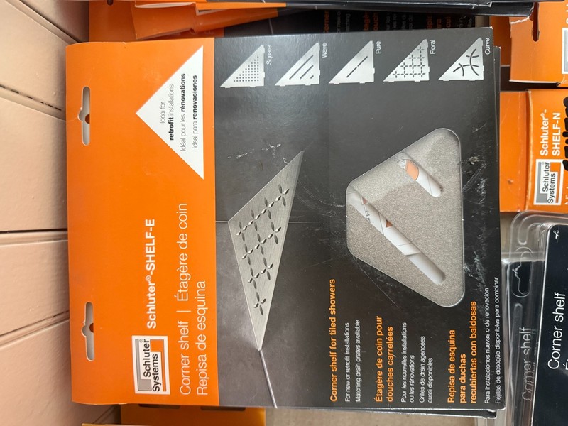 Schluter Systems Shelf Triangular Corner Wave Stone Grey SES1D10TSSG gallery