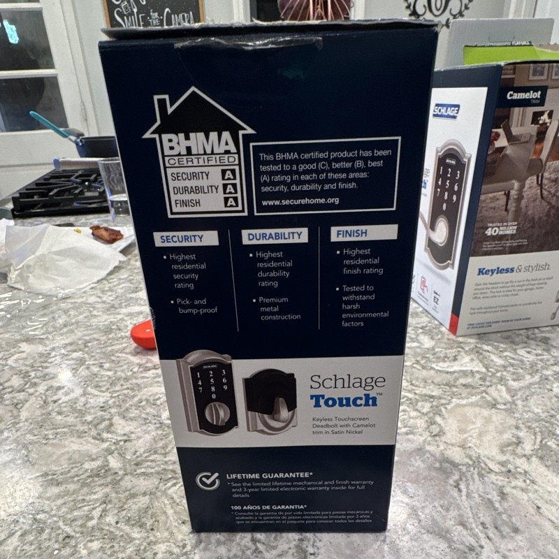Schlage Touch Keyless Touchscreen Keypad Deadbolt Camelot Satin Nickel BE375 gallery