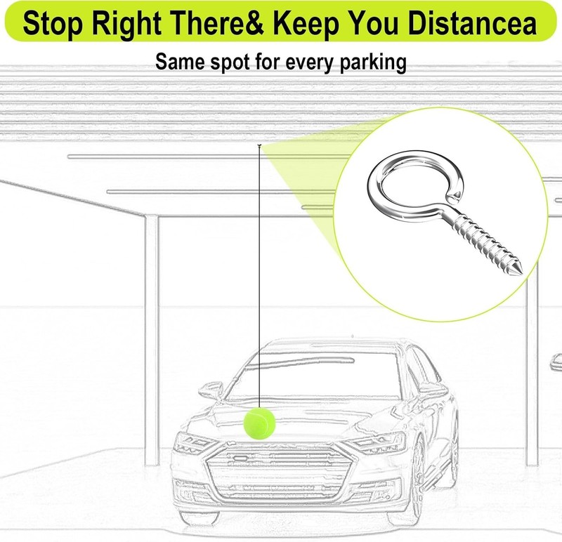 Complete Parking Guide System with Tennis Balls - Safe & Durable Garage Assist gallery