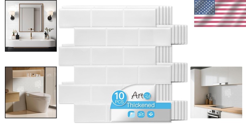 Strong Adhesive White Washed Backsplash Tiles gallery