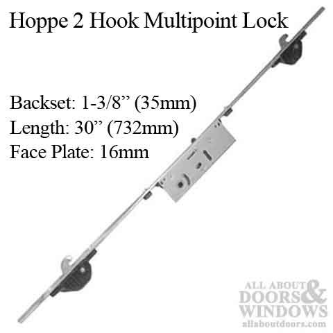 Hoppe Multipoint Lock – 35mm 2 Hooks, Multipoint Sliding Door Lock