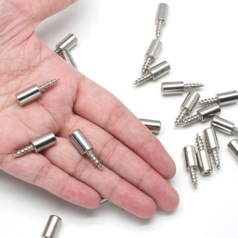 40× Self Tapping Screws Cabinet Laminate Support Shelf Pins & Non-Slip Sleeve US gallery