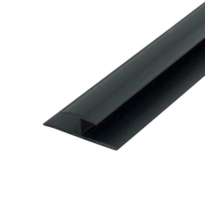Plastic H Channel Divider Moulding Fits 1/4 Thick 46 Inch Black Styrene 2PCS