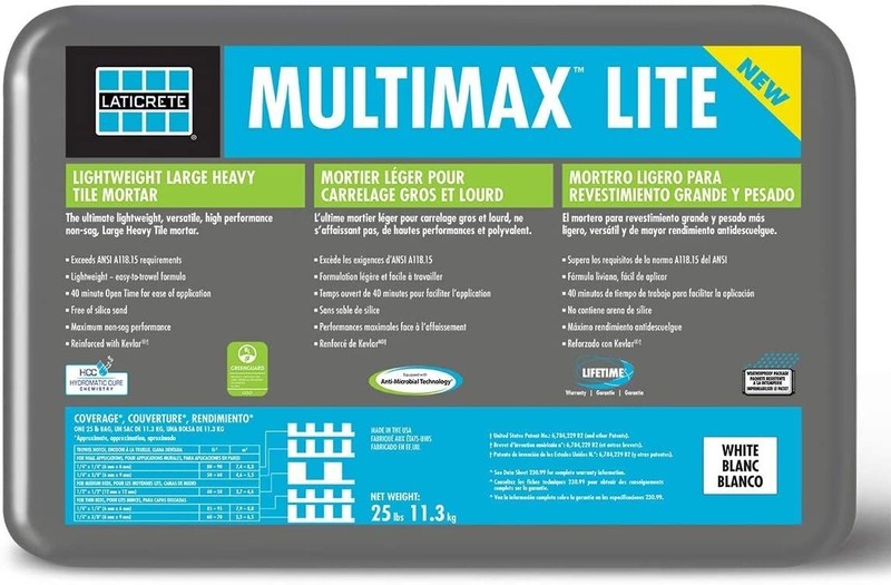 Laticrete Multimax Lite One-Step Polymer Fortified Mortar 25 Lbs Bag Grey