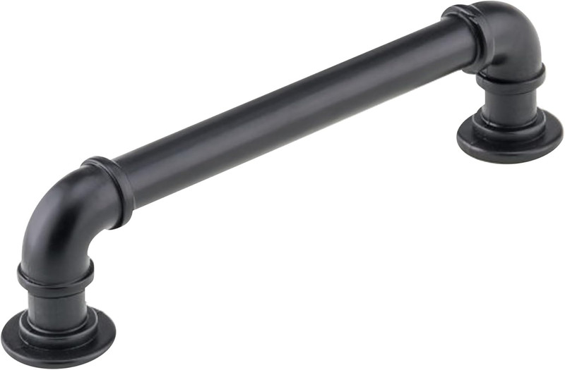 10-Pack Matte Black Industrial Pipe Cabinet Pulls, 6″ Length, Farmhouse Style
