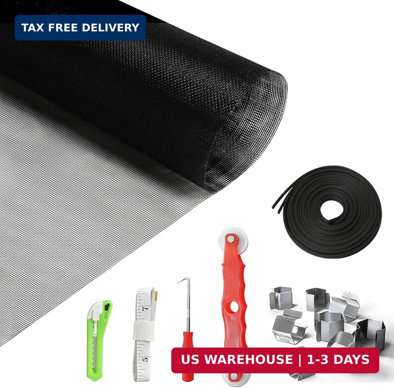Window Screen Repair Kit 48″x118″ – Includes Full Tools Set Replacement Window S