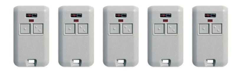 3060 Comp Gate/Garage 2-Button Remote Multicode 300MHz 10 Switch 5-PACK