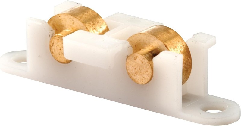 G 3091 Sliding Window Tandem Roller Assembly, 3/8 in. Flat, Brass Rollers, Wh…