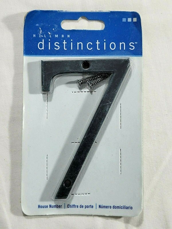 Hillman Distinctions House Address Number 7 Black Finish 4 Inches Tall Unopened